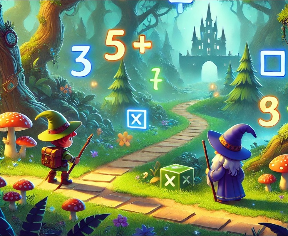 AI-generated concept art for The Mathemagician A Forest Number Adventure